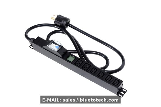 32A Single Phase Rack PDU Power Distribution Unit with Mini Meter, 32A Circuit Breaker and 4 x C13 + 2 x C19 Outlets